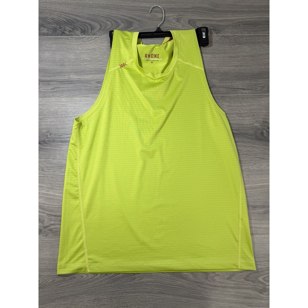 Rhone Men's Size Medium Green Active Sports Work Out Gym Tank Top Shirt Stretch